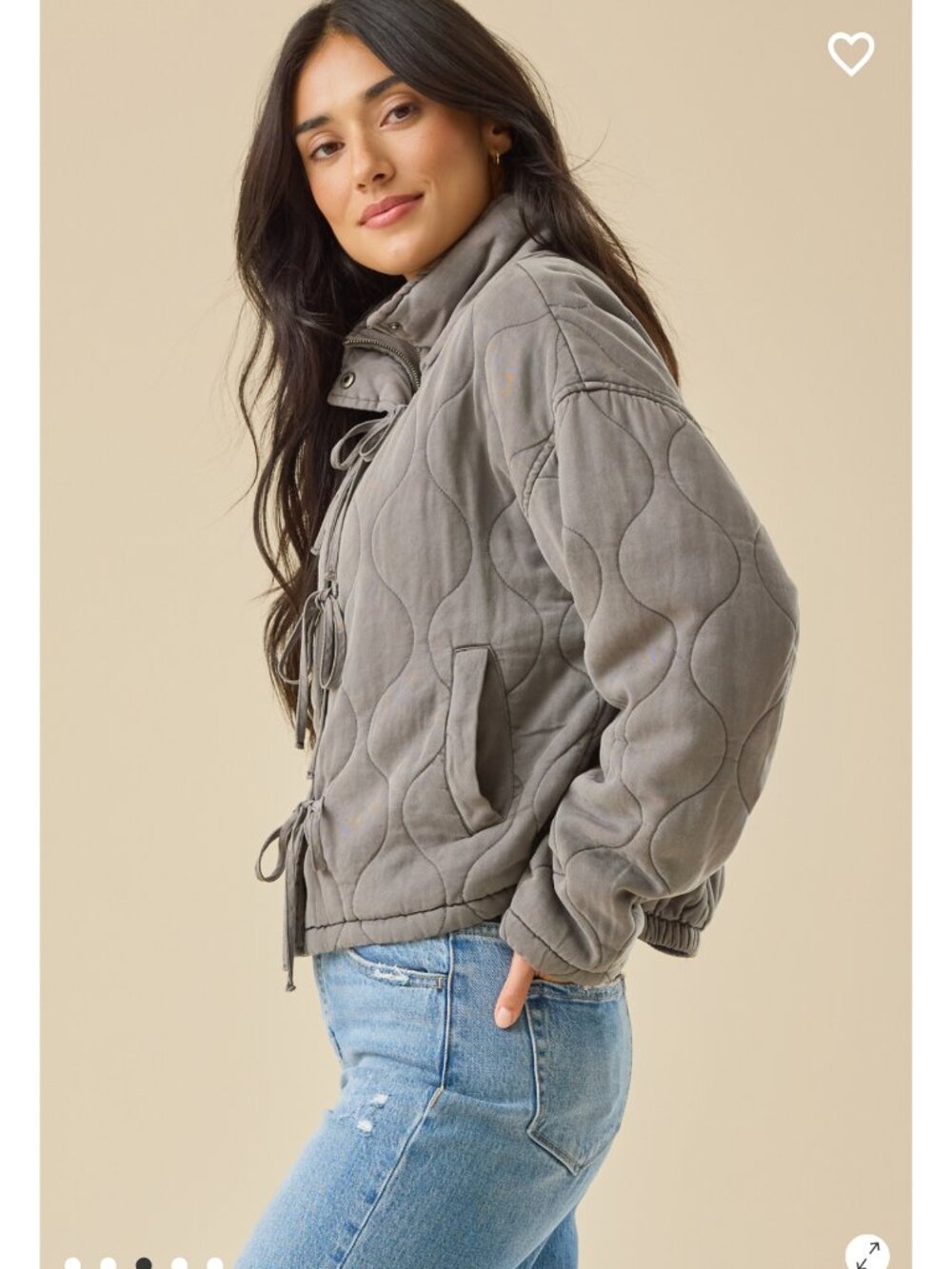 Altar'd State Betsy Quilted Jacket NWT Gray Jacket - Picture 3 of 5
